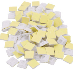 Cable Tie Mounts 100 pcs – White for Home Improvement, Wire Management, Panel, Workshop etc. (25 X 25)