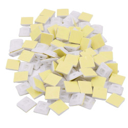 Cable Tie Mounts 100 pcs – White for Home Improvement, Wire Management, Panel, Workshop etc. (25 X 25)