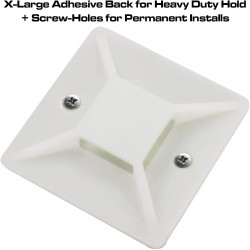 Cable Tie Mounts 100 pcs – White for Home Improvement, Wire Management, Panel, Workshop etc. (25 X 25)