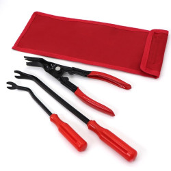 3 Pcs Clip Pliers Set & Fastener Remover – Heavy Duty Auto Upholstery Repair Tool Kit with Storage Bag for Car, Panel, Dashboard, Plastic Fasteners