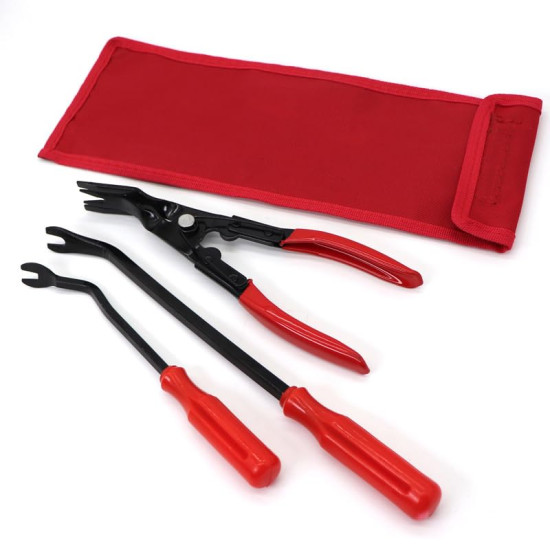 3 Pcs Clip Pliers Set & Fastener Remover – Heavy Duty Auto Upholstery Repair Tool Kit with Storage Bag for Car, Panel, Dashboard, Plastic Fasteners 3 Pcs Clip Pliers Set & Fastener Remover – Heavy Duty Auto Upholstery Repair Tool Kit with Storage Bag for Car, Panel, Dashboard, Plastic Fasteners