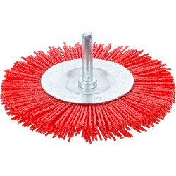 Red Nylon Fiber Brush Circular Brush 75 mm Diameter ¼” Shaft 4500rpm Drill bits Cleaning Brush Polishing Brush De-rusting disc Brush 