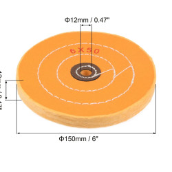 6 Inch Buffing Wheel for Bench Buffer, Pack of 1 Polishing Wheel for Bench Grinder with a 1/2" Centre Arbor Hole