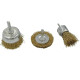3Pcs Brass Coated Wire Brush Wheel & Cup Brush Set with 1/4-Inch Shank, For Removal of rust/Corrosion/Paint