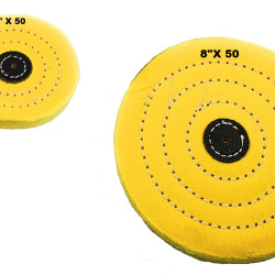 Soft Cotton Buffing Wheel 6”x50 & 8"x50 Fold Stitched Buffing Pad Buffer Polish Grinder Pad