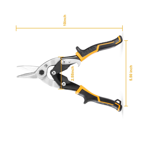 GSK Cut® Aviation Snip Set Left Right Straight Cut Snips for Sheet Metal Cutting Pliers Nippers Snip with Comfortable Grips Pack of 3