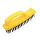 Wire Scratch Brush 6.5'' Steel Scrub Brush for Cleaning Rust (Yellow) and Multi-Purpose Wire Bristle Brush Comfortable Handle Grip