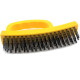 Wire Scratch Brush 6.5'' Steel Scrub Brush for Cleaning Rust (Yellow) and Multi-Purpose Wire Bristle Brush Comfortable Handle Grip
