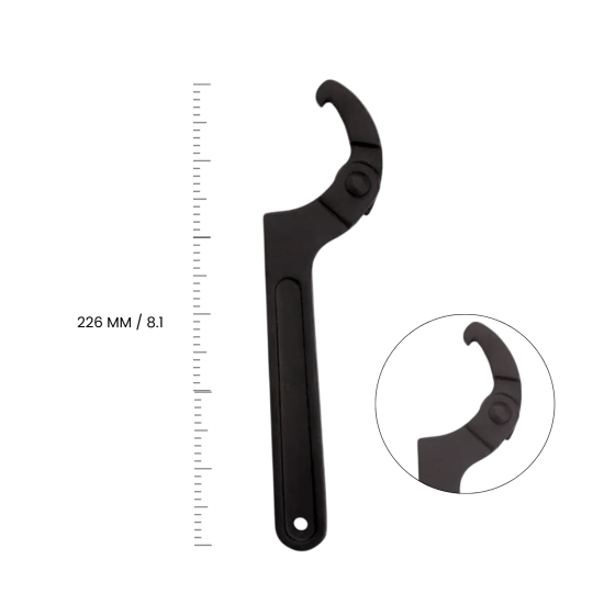 Adjustable C-Hook Spanner Wrench 35-75mm Pin Spanner - CRV Steel Round Head Wrench for Vehicle & Machinery Maintenance Adjustable C-Hook Spanner Wrench 35-75mm Pin Spanner - CRV Steel Round Head Wrench for Vehicle & Machinery Maintenance