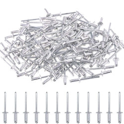 Aluminum Body Dome Head Blind POP Rivets Set for Sheet Metal, Automotive, Railway, and Duct Work 4.0 X 10 (5/32" X3/8") - Pack of 1000