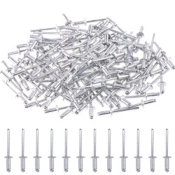 Aluminum Body Dome Head Blind POP Rivets Set for Sheet Metal, Automotive, Railway, and Duct Work 4.0 X 10 (5/32" X3/8") - Pack of 1000