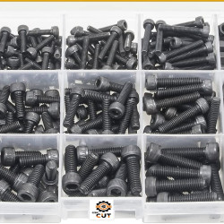 Alloy Steel Black Screw and Nuts 280 pcs, Grade 12.9 Black M3 M4 M5 Hex Socket Head Allen Bolt Assortment Set Kit