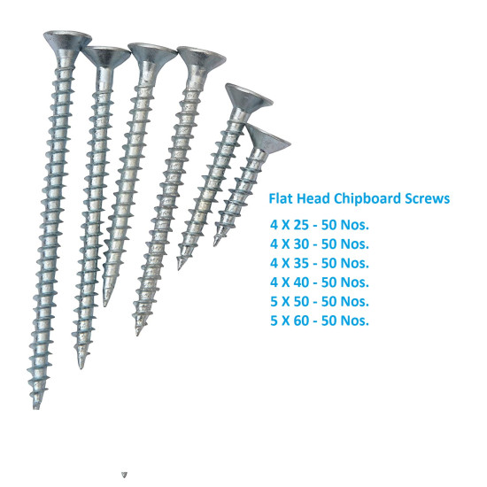 Drywall Chipboard Screws for Fixing Wood, Gypsum Board, Plywood, Fall Ceiling, Plaster Board (Pack of 300)