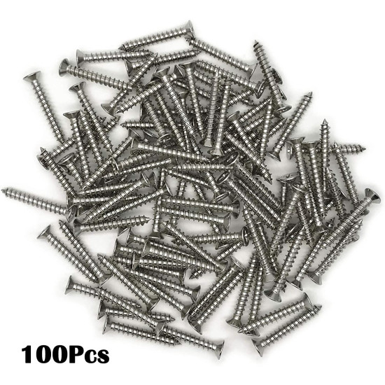 8X35 (D 4.2mm) Flat Head, Phillips Drive, Self Drilling, Stainless Steel Drywall Gypsum Screws with Plastic Box (100 Pcs)