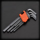 Medium Hex Key Wrench/Allen Key Set of 9 Pieces Long Length - from 1.5 to10 mm