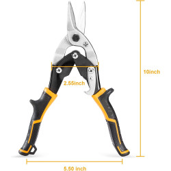 Aviation Tin Snips Set Left Right Straight Offset Tin Cutting Shears 10 Inch Metal Cutter Pliers Nippers Snip for Sheet Metal with Comfortable Grips