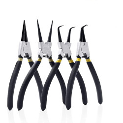 4 Pack 7 inch Snap Ring Pliers Set Heavy Duty Internal / External Circlip Pliers Kit with Straight / Bent Jaw, Precision Spring Loaded Pliers for Ring Remover Retaining