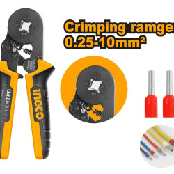 Ferrule Crimping Tool Pliers (AWG23-7) Self-adjustable Ratchet Wire Crimping Tool Range 0.25-10mm2
