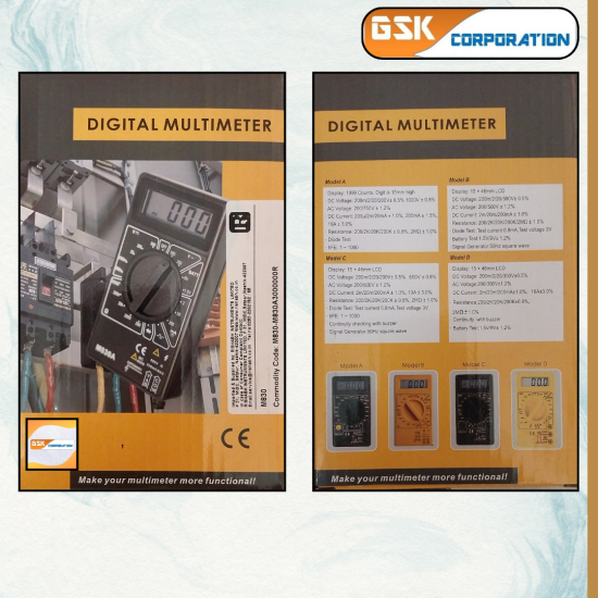 GSK Corporation® Digital Multimeter M830A Compact & Reliable Measurement Tool