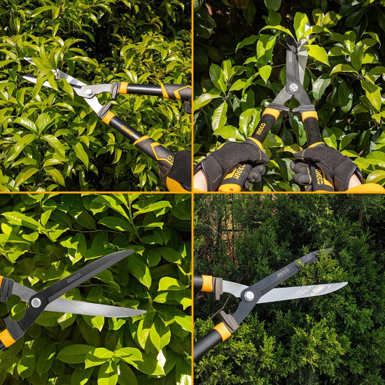 Hedge Shear, 22 Inch, 55# Carbon Steel, Garden Hedge Shears, Manual Hedge Clippers for Shaping Shrubs and Trimming Bushes