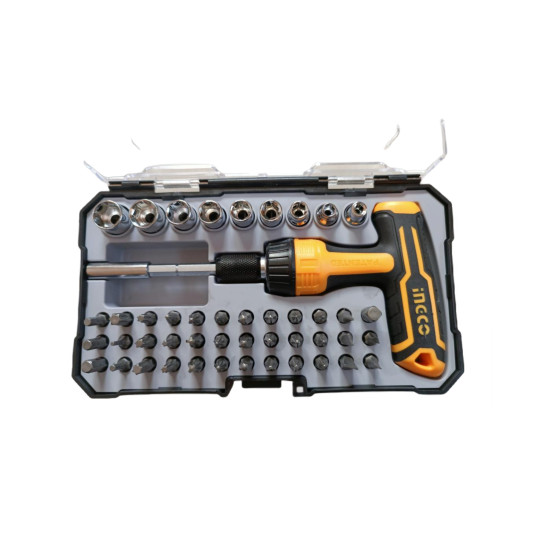 Ratcheting Screwdriver Bit Set with Socket Set of 47 Piece, Bits with Storage Case Suitable for home Maintenance & DIY Kit