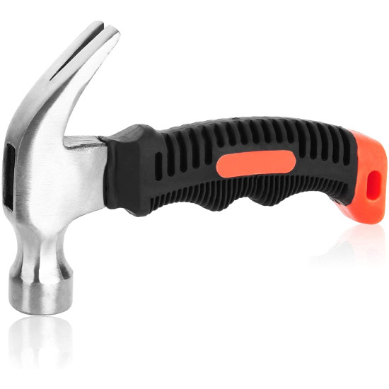 Heavy Duty 8oz Small Hammer Stubby Carpenter Claw Rubber Grip Hammer