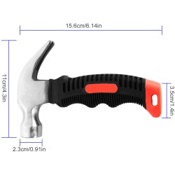 Heavy Duty 8oz Small Hammer Stubby Carpenter Claw Rubber Grip Hammer