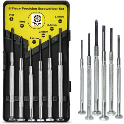 6PCS Mini Precision Screwdriver Set, with 6 Different Size Flathead and Phillips Screwdrivers, for Eyeglass, Toys, Watch, Jewelers, Electronic Devices, Game Controllers