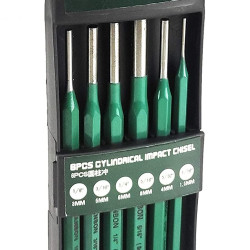 6 Piece Pin Type Punch Chisel Set Cylindrical Impact Chisel set for punching out pins and dowels