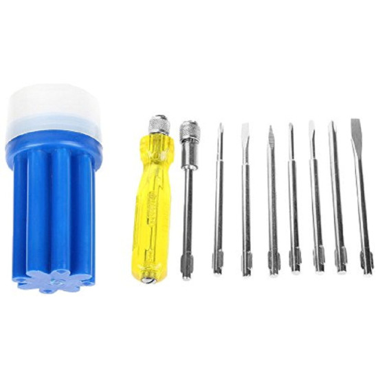 8 Blades Screwdriver Set Kit with Tester (Multicolour)