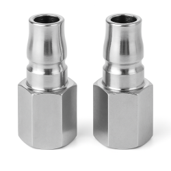 2Pcs Quick Release Coupler Connector – Small Air Line Hose Coupling for Compressor | Zinc-Plated BSP QRC Fittings | Rust-Resistant, 20mm Thread