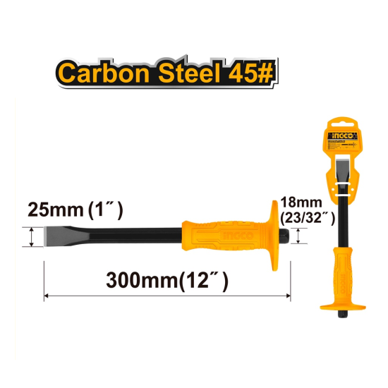 25 x 300mm Cold Chisel/ Masonry Chisel for demolishing, masonry, carving, concrete breaker, and ice sculpture etc.   