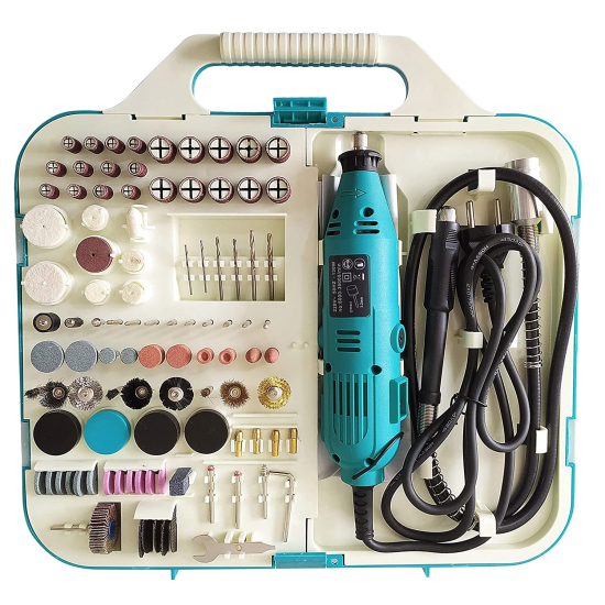 Die Grinder Tool Kit with 118 pcs accessories mini drill for wood carving cutting & craft With Flexible Shaft 