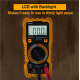 Digital Multimeter, 2000 Counts LCD with Backlight, Low Battery Indication Multimeter for Measures AC/DC Voltage, DC Current, Resistance, Battery and Diode Test