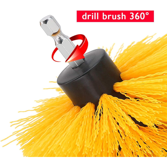 Drill Brush Attachment, Scrubber Brush for Drill, Power Cleaning Kit for Carpet, Car Detailing, Bathroom Surface, Upholstery, Grout, Tiles, Sinks, Shower, Boat, Corner