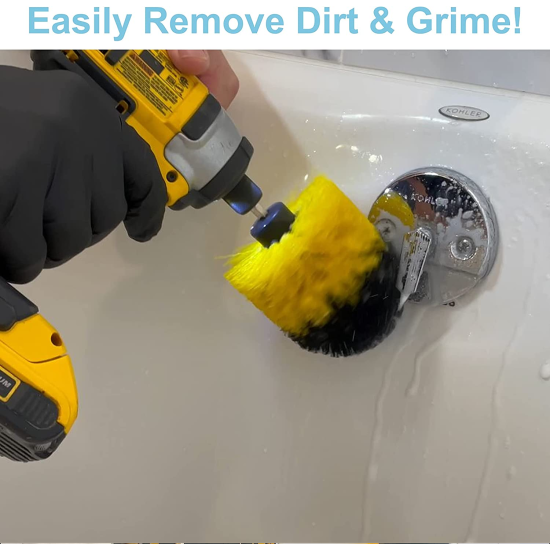 Drill Brush Attachment, Scrubber Brush for Drill, Power Cleaning Kit for Carpet, Car Detailing, Bathroom Surface, Upholstery, Grout, Tiles, Sinks, Shower, Boat, Corner