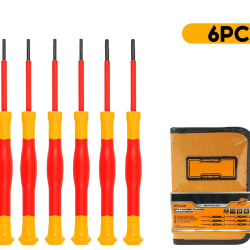 6 Pcs Insulated Precision Screwdriver set used for, PC repair, assembly and disassembly of hard drives from or other electronic equipment, video game consoles