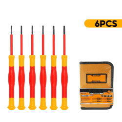 6 Pcs Insulated Precision Screwdriver set used for, PC repair, assembly and disassembly of hard drives from or other electronic equipment, video game consoles