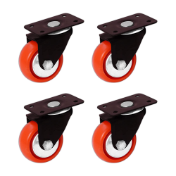 Caster Wheel for Furniture - Set of 4, Heavy Duty 360 Degree Swivel Single Caster Wheel 2 Inch Top Plate for Office Chair Wheels, Shopping Trolley, Furniture Equipment and More 