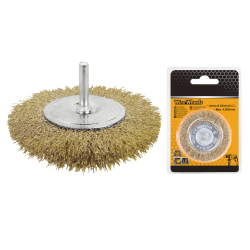 50mm Brass Wire Wheel Brush suitable for deburring, edge honing, descaling paint stripping with ¼ inch shank