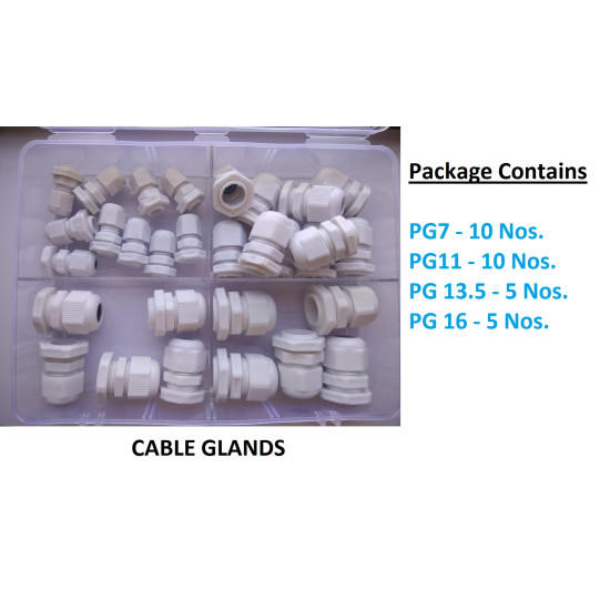 Polyamide Adjustable 3.5-13mm Cable Glands Joints Cable Gland - PG7, PG11, PG13.5, PG16 (30, COMBO-20)