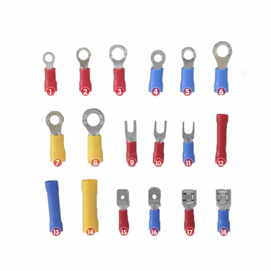 Insulated Ring Terminals Spade Terminal Butt Connector Male Disconnect Female Disconnect, Electrical Terminals Kit Crimp Connectors for All Purpose (295 Pcs. Pack)