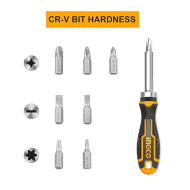 8 Pcs Ratchet Combination Screwdriver Set (Pack Of 8) Yellow for Home & Professional Use Cycling, Indoor, Water