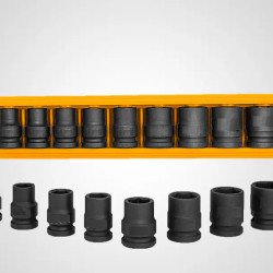 10PCS 1/2" DR. Impact Socket Set Material: 10, 12, 13, 14, 15, 17, 19, 21, 22, 24 mm Cr-Mo Hex Impact Socket Set Home tools | Mechanical| Automobile| Industrial Tools | Power Tools 