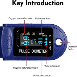 Pulse Oximeter Fingertip Pulse Oximeter to check Oxygen level , Monitor SPO2 at home , Accurate 4 Color TFT Display for Heart Rate Monitors