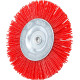 Nylon Brush Flat Type 100mm 4" Red Wheel Brush Cleaning Parts for Automotive Metalwork Woodworkers Refurbishes and DIY’s Maf (Pack of 1)