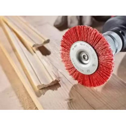 Nylon Brush Flat Type 100mm 4" Red Wheel Brush Cleaning Parts for Automotive Metalwork Woodworkers Refurbishes and DIY’s Maf (Pack of 1)