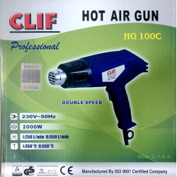 Clif Heat Gun HG 100C 2000W Industrial hot air gun heavy duty 2000w suitable for shrink wrapping, packing, stripping paint