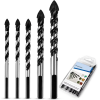 5Pcs (5mm, 6mm, 8mm, 10mm, 12mm) Wall Tile Drill, Hole Opener, Carbide Drill, Triangular Ceramic Drill, Hole Saw for Wall Mirror and Ceramic Tile on Concrete and Brick Wall