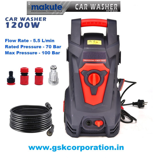 High Pressure Washer 1200 W 100 bar 5.5 L/Min Flow for Cars/Bikes & Home Cleaning Purpose